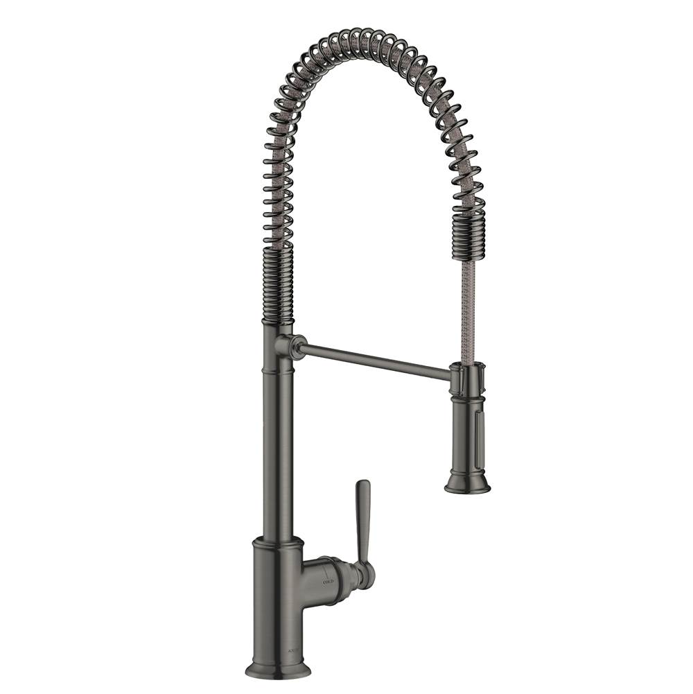 Axor Montreux Semi-Pro Kitchen Faucet 2-Spray, 1.75 GPM in Brushed Black Chrome