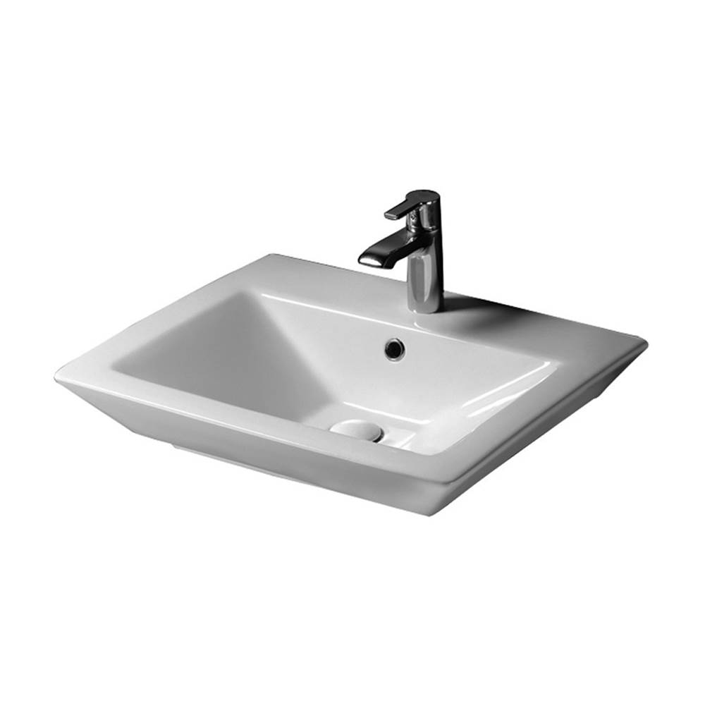 Barclay Opulence Above Counter Basin23'', 1-Hole, White, Rect. Bowl