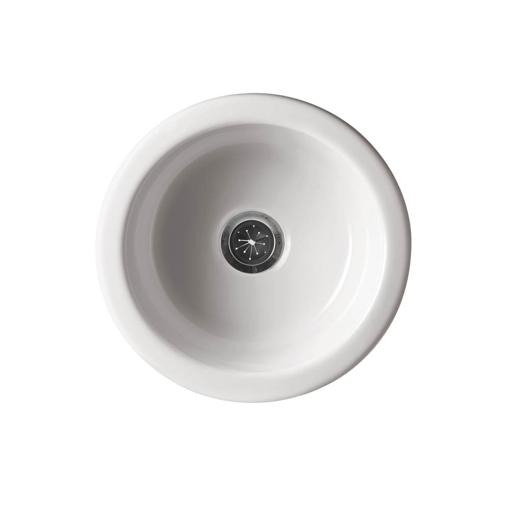 Barclay Ione Round Fireclay Prep Sink,White