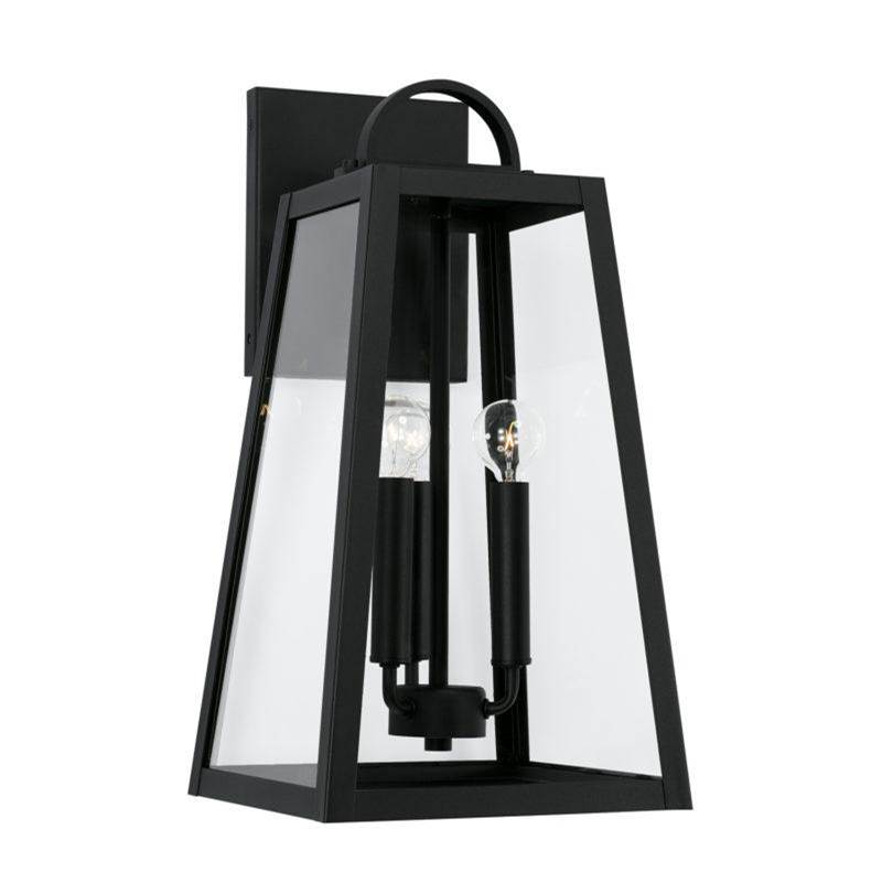 Capital Lighting Leighton 3-Light Outdoor Wall-Lantern in Black with Clear Glass