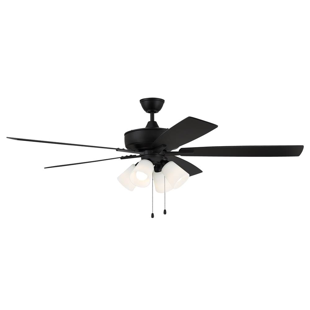 Craftmade 60'' Super Pro Fan with 4 Light Kit White Glass and Blades