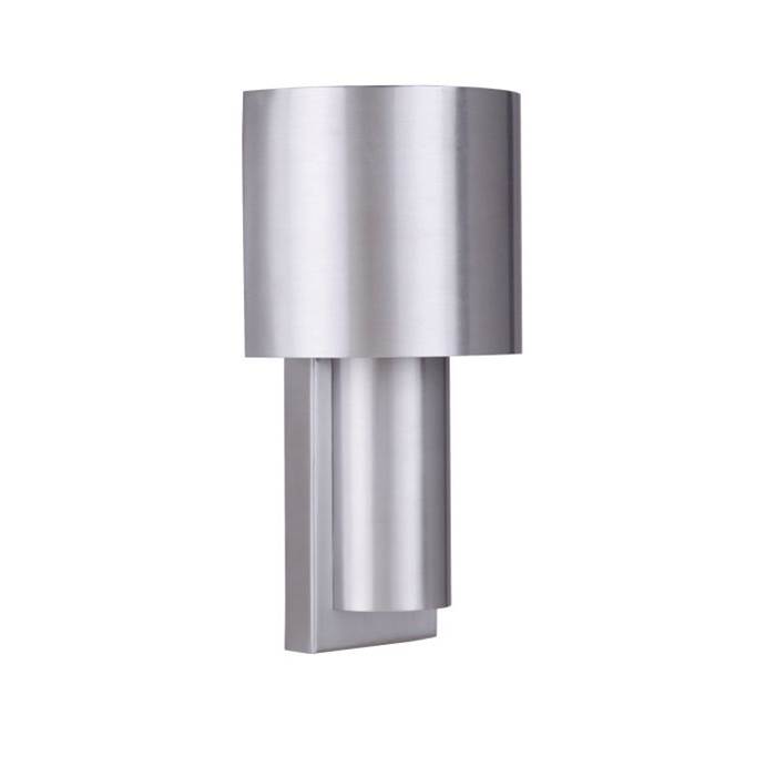 Craftmade Midtown Small 2 Tiered Wall Sconce, Wet - Satin Aluminum