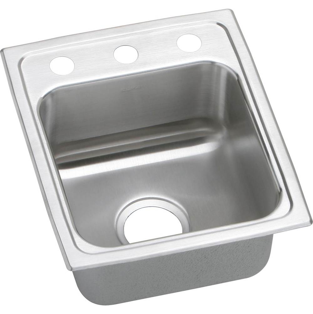 Elkay Lustertone Classic Stainless Steel 15'' x 17-1/2'' x 5'', 2-Hole Single Bowl Drop-in ADA Sink with Quick-clip