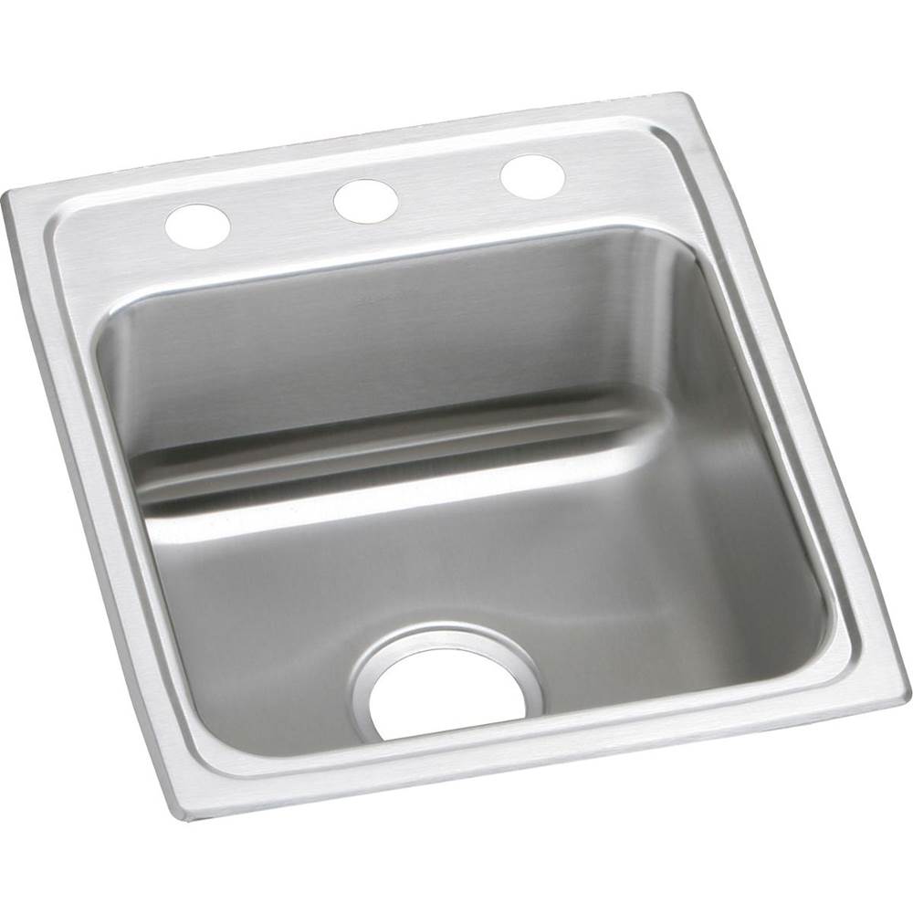 Elkay Lustertone Classic Stainless Steel 17'' x 20'' x 6-1/2'', 3-Hole Single Bowl Drop-in ADA Sink