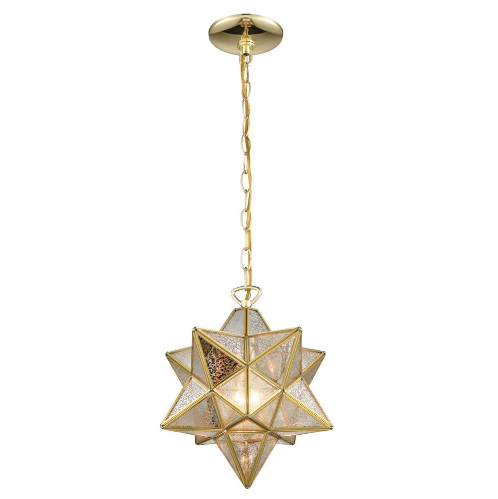 Elk Home Moravian Star 12'' Wide 1-Light Mini Pendant - Brass