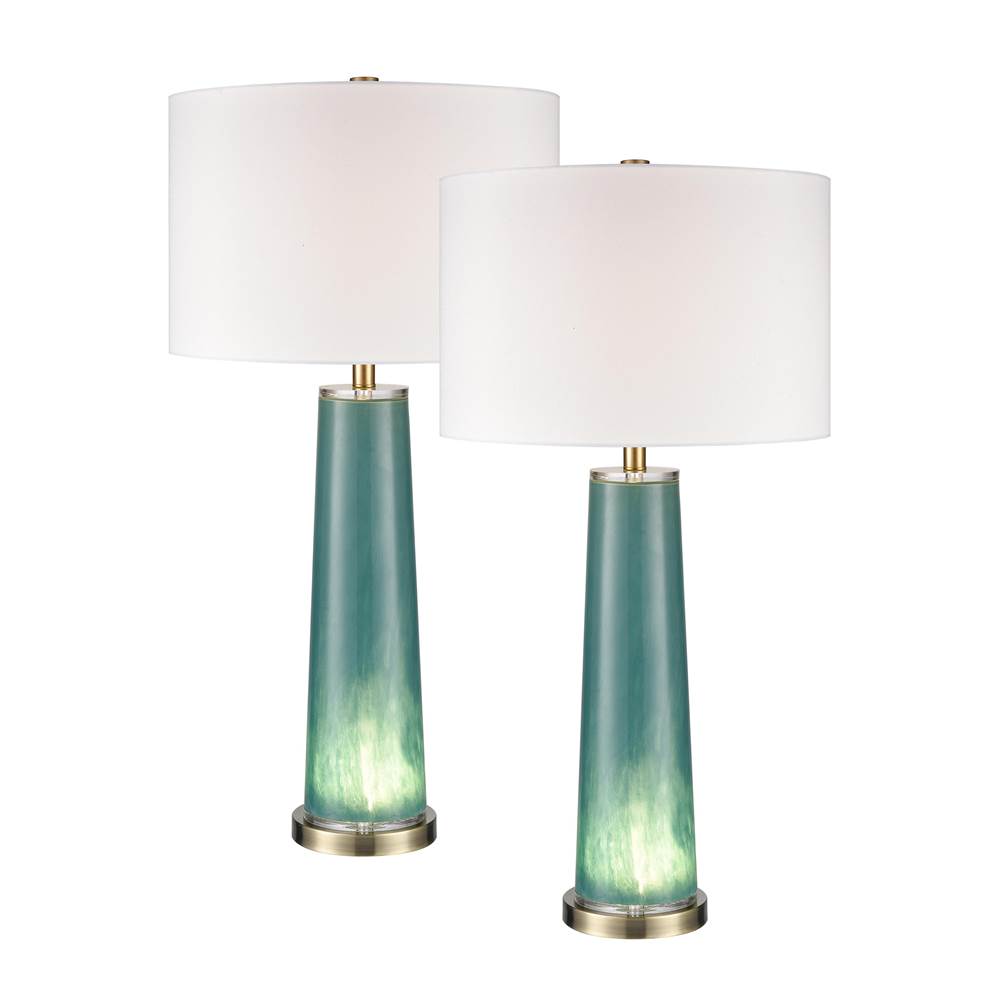 Elk Home Lyric 34'' High 2-Light Table Lamp - Set of 2 Tall Green