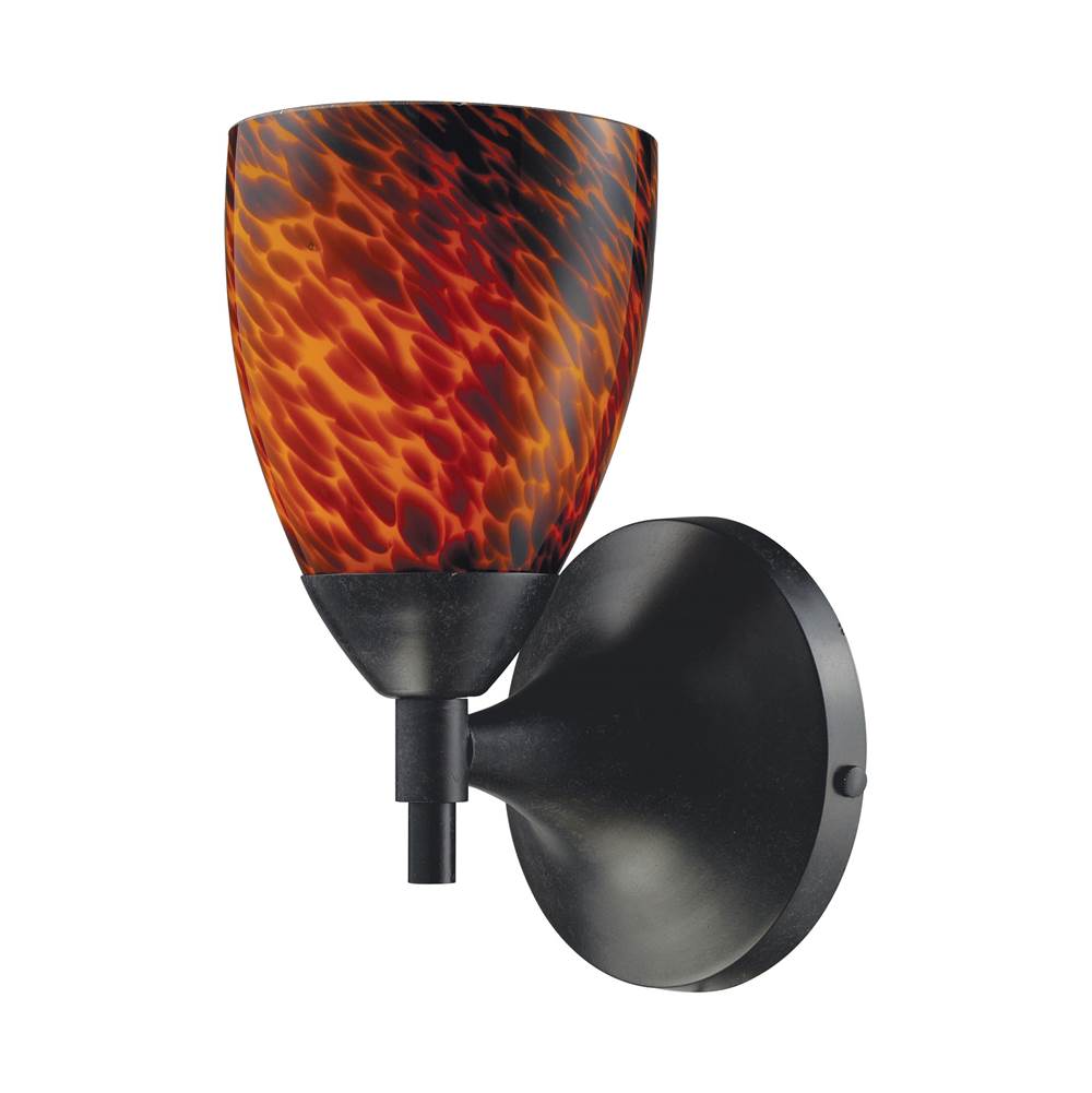 Elk Lighting Celina 1-Light Wall Lamp in Dark Rust With Espresso Glass