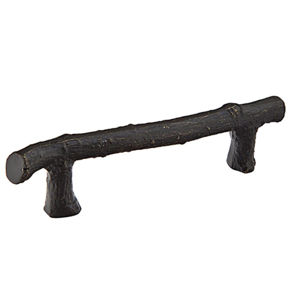 Emtek Sandcast Bronze Twig Pull, 3-1/2'' C-C, MB