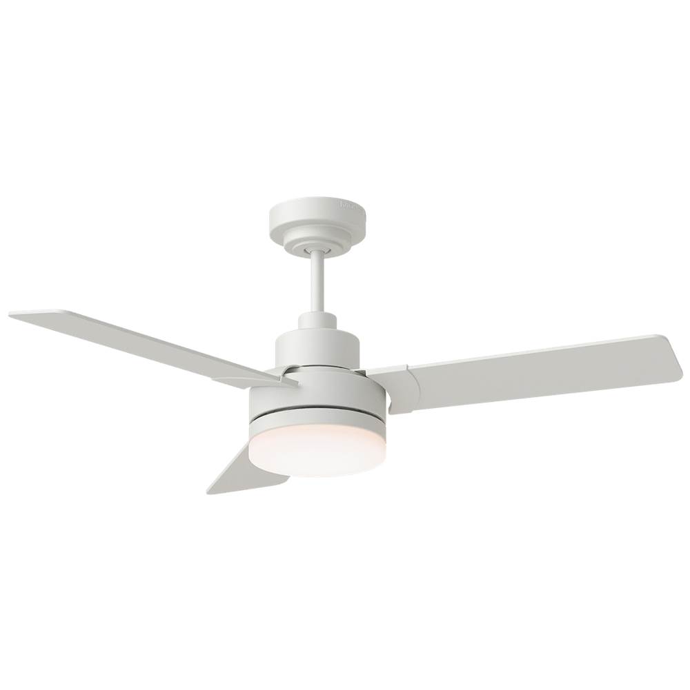 Generation Lighting Jovie 44'' Dimmable Indoor/Outdoor Integrated LED Indoor Matte White Ceiling Fan with Light Kit Wall Control and Manual Reversible Motor