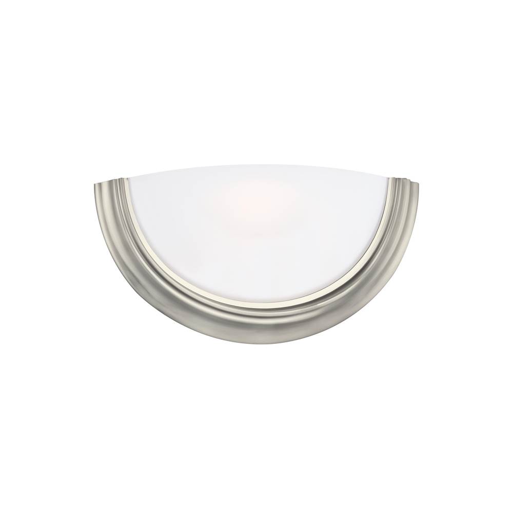 Generation Lighting Alvy Traditional 1-Light Led Indoor Dimmable Bath Vanity Wall Sconce In Brushed Nickel Silver Finish With Smooth White Glass Diffuser