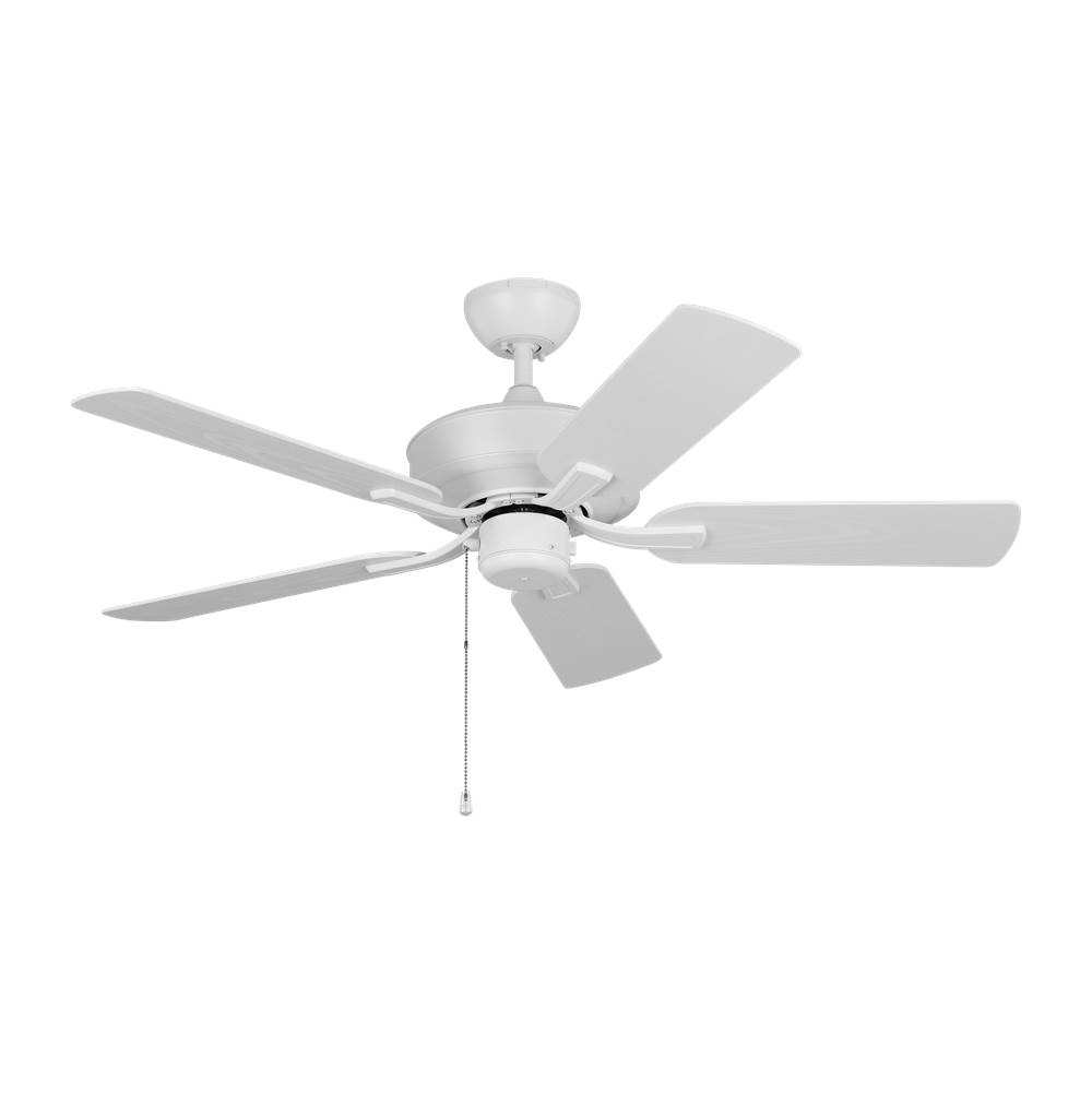 Generation Lighting Linden 44'' traditional indoor/outdoor matte white ceiling fan with reversible motor