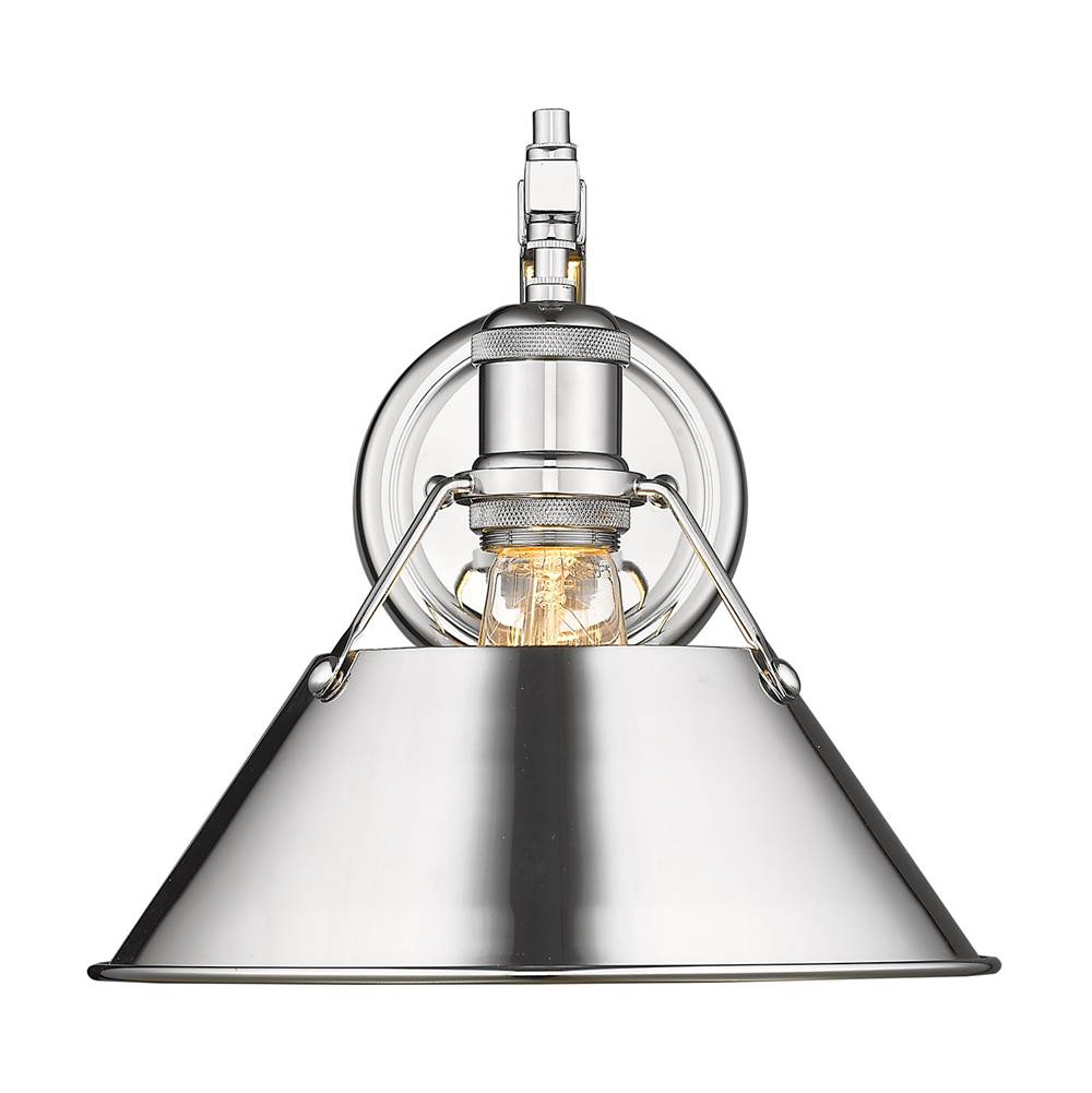 Golden Lighting Orwell CH 1 Light Wall Sconce in Chrome with Chrome Shade