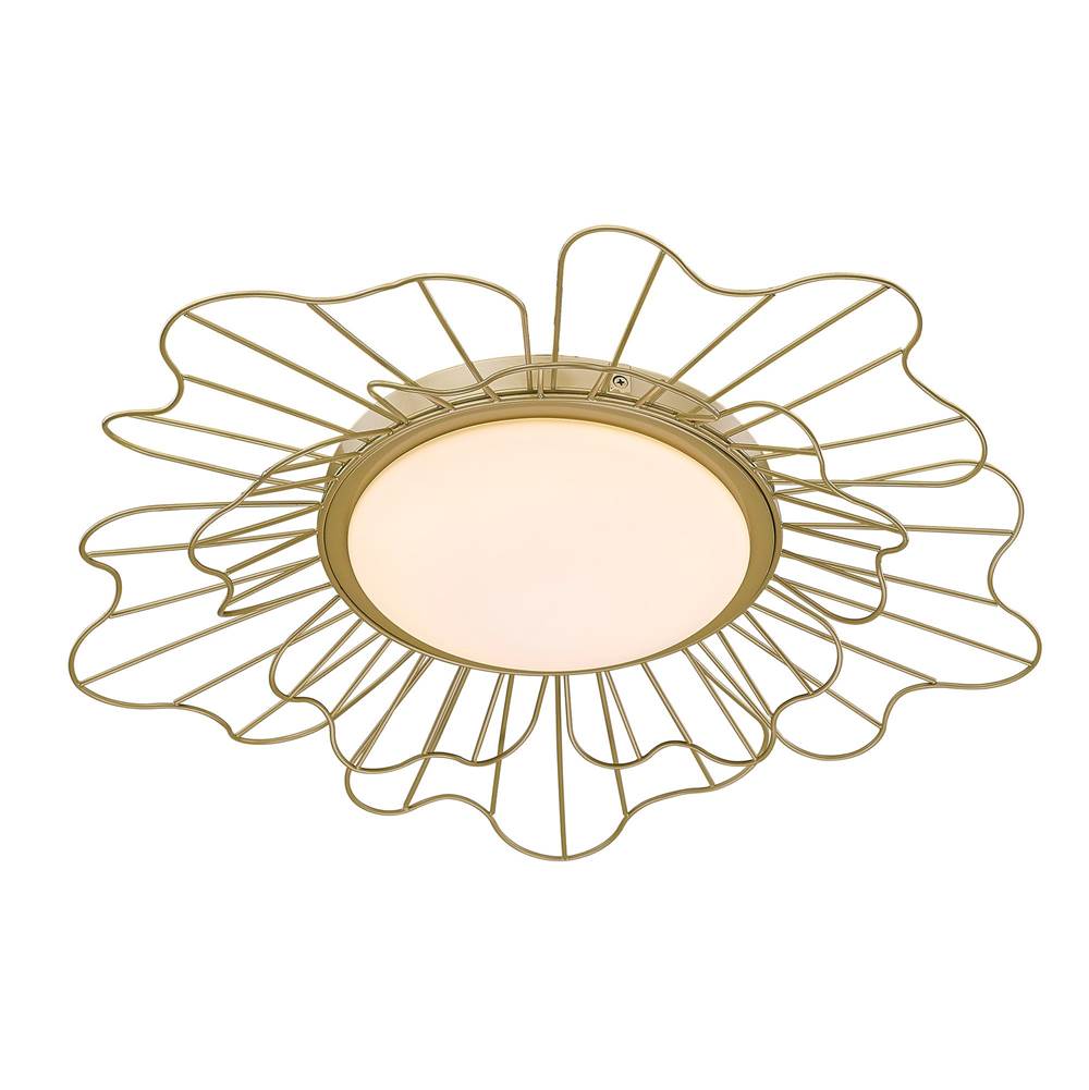 Golden Lighting Remy BCB Flush Mount - 10'' in Brushed Champagne Bronze with Clear Glass Shade