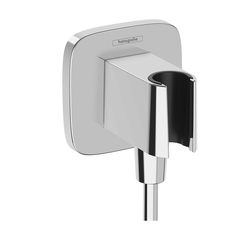 Hansgrohe FixFit Q Wall Outlet with Handshower Holder in Chrome