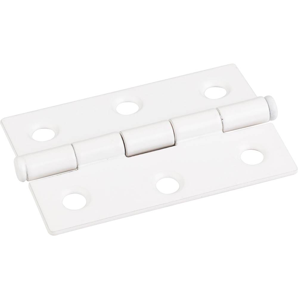 Hardware Resources Bright White 2-1/2'' x 1-11/16'' Single Full Swaged Butt Hinge