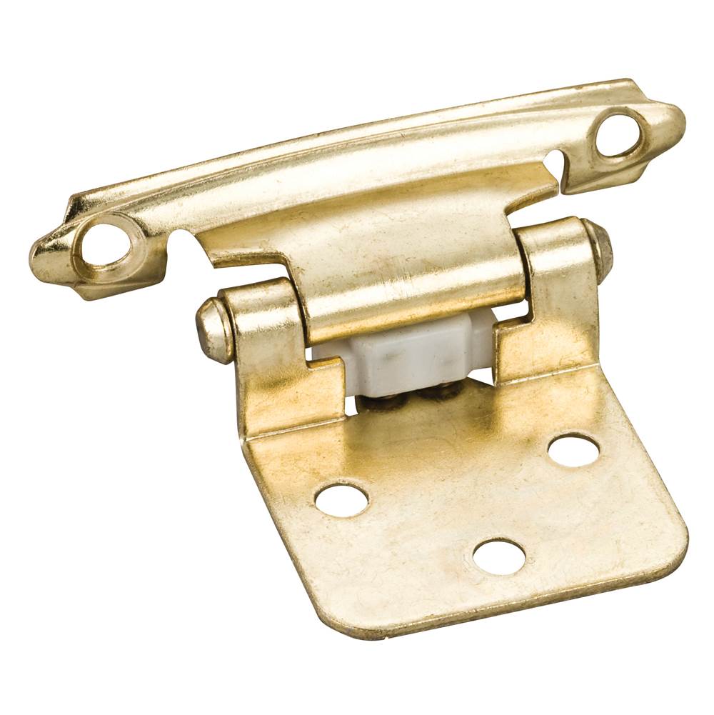 Hardware Resources Traditional 1/2'' Overlay Hinge with Screws - Polished Brass