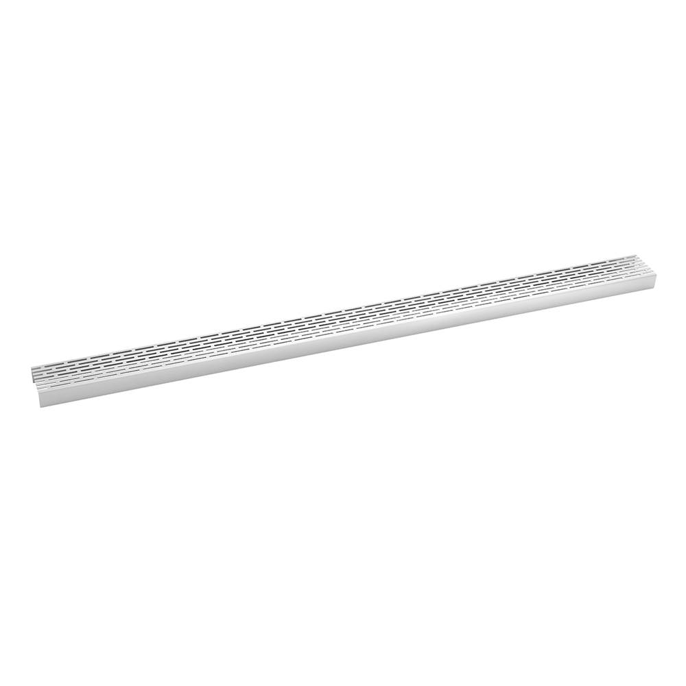 Infinity Drain 96'' Perforated Offset Slot Pattern Grate for S-LT 65 in Satin Stainless