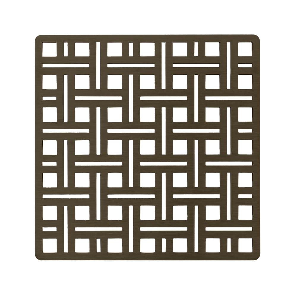 Infinity Drain 5'' x 5'' Weave Pattern Decorative Plate for V 5, VD 5, VDB 5 in Oil Rubbed Bronze