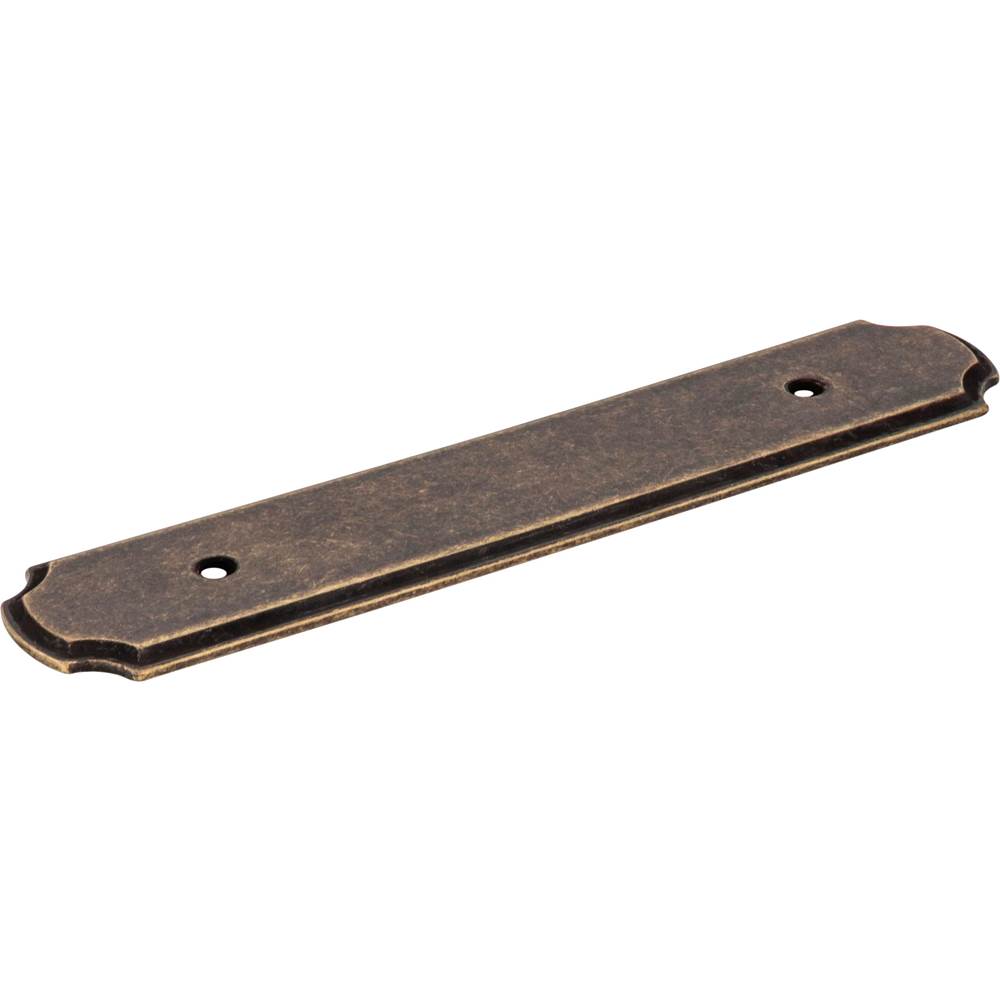 Jeffrey Alexander 6-1/8'' O.L. (96 mm Center-to-Center) Distressed Antique Brass Pull Backplate