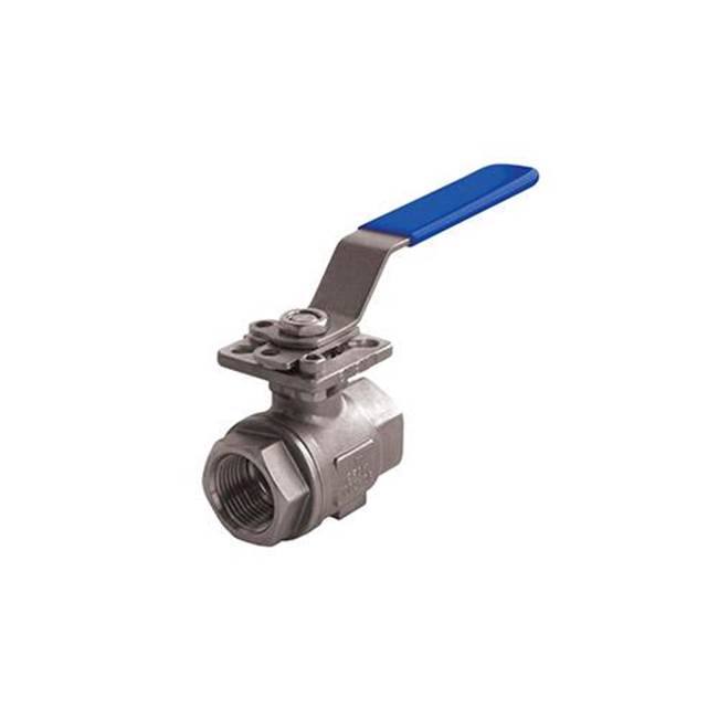 Jomar International LTD Stainless Steel, 2 Piece, Full Port, Threaded Connection, 1000 Wog, With Iso Mounting Pad 1''