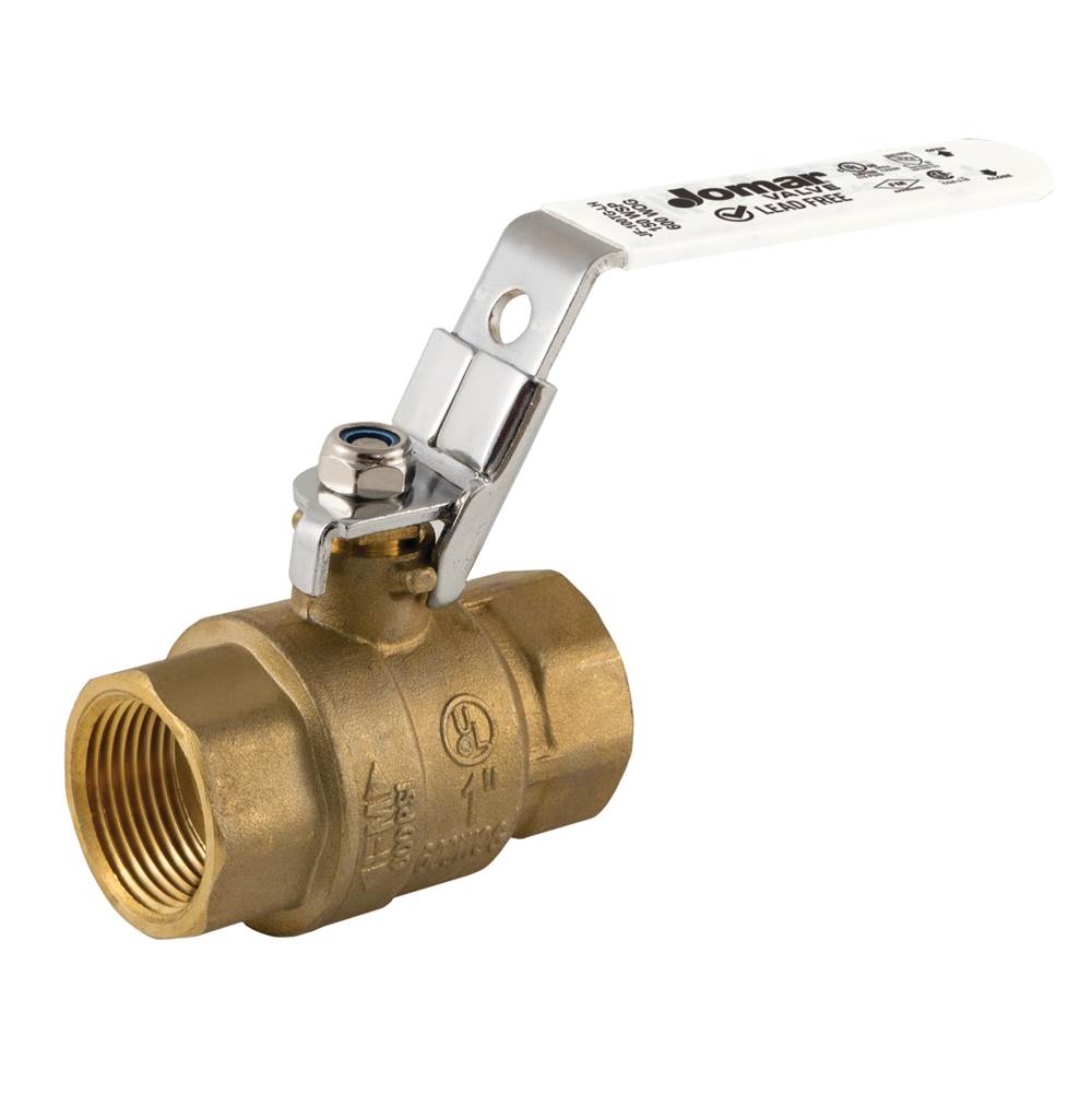 Jomar International LTD Full Port, 2 Piece, Threaded Connection, 60 Wog, Stainless Steel Ball And Stem With Latch Lock Handle 1-1/4''