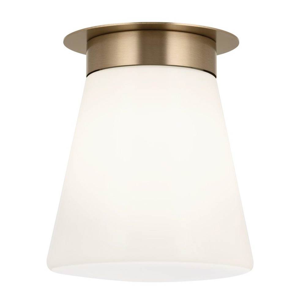 Kichler Lighting Albers 8.5 Inch 1 Light Flush mount with Opal Glass in Champagne Bronze