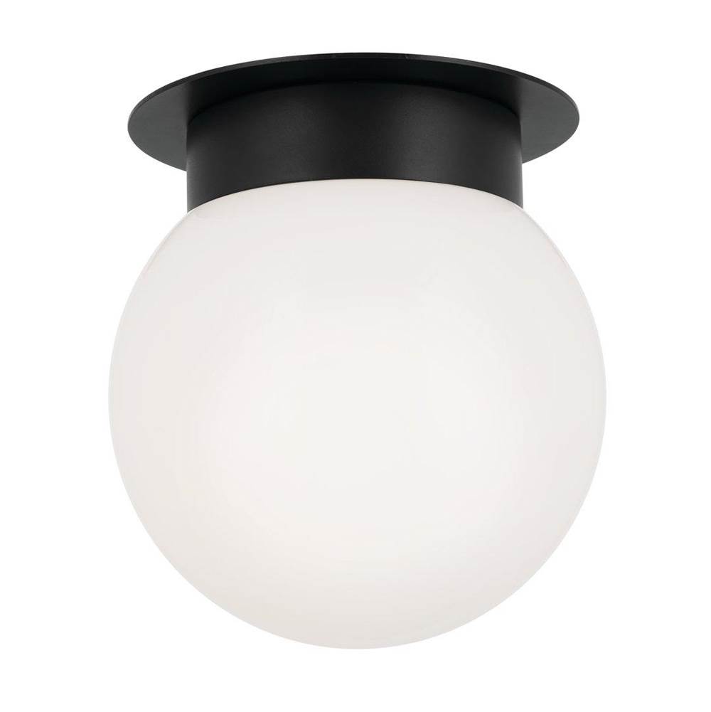 Kichler Lighting Albers 8.0 Inch 1 Light Flush mount with Opal Glass in Black