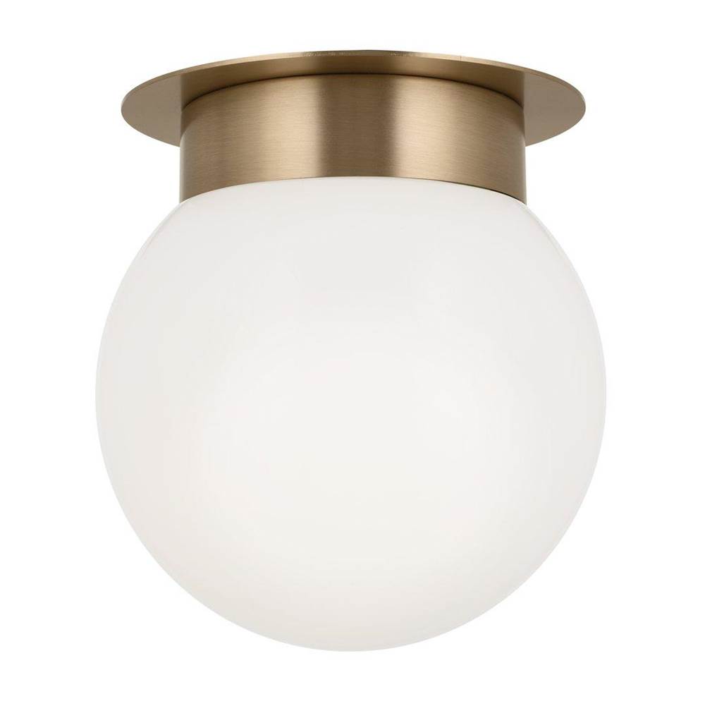 Kichler Lighting Albers 8.0 Inch 1 Light Flush mount with Opal Glass in Champagne Bronze