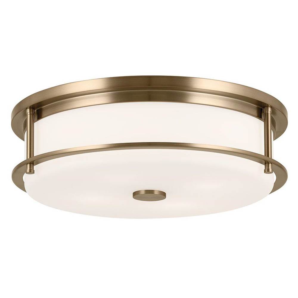 Kichler Lighting Brit 18 Inch 4 Light Flush Mount with Satin Etched Cased Opal Glass in Champagne Bronze