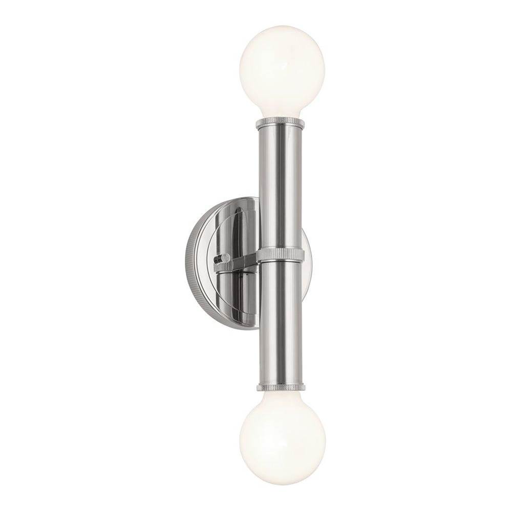 Kichler Lighting Torche 9.75 Inch 2 Light Wall Sconce in Polished Nickel