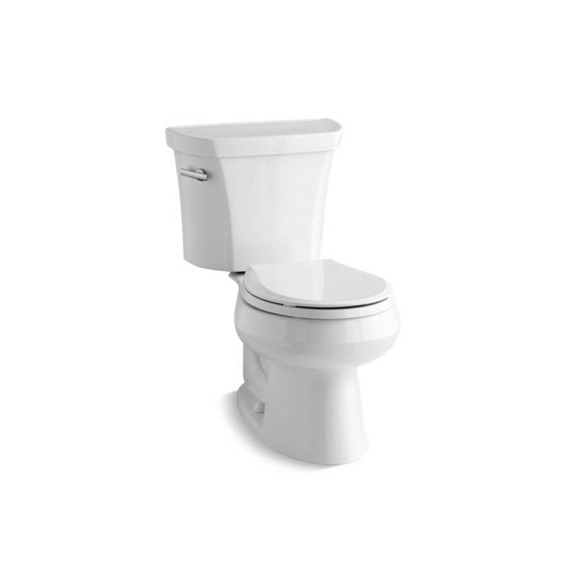 Kohler Wellworth® Two-piece round-front 1.28 gpf toilet with tank cover locks