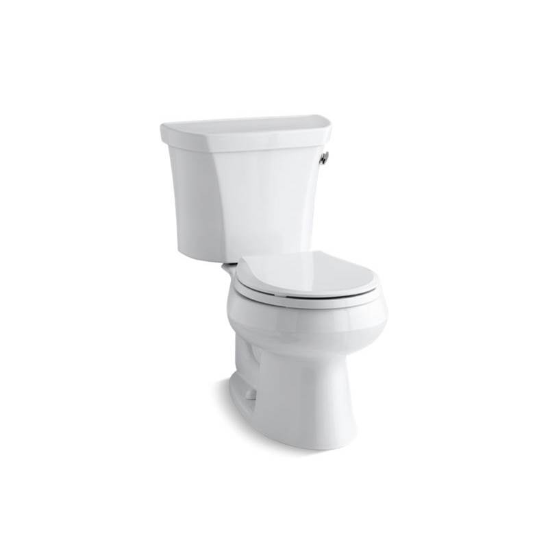 Kohler Wellworth® Two-piece round-front 1.6 gpf toilet with right-hand trip lever and tank cover locks