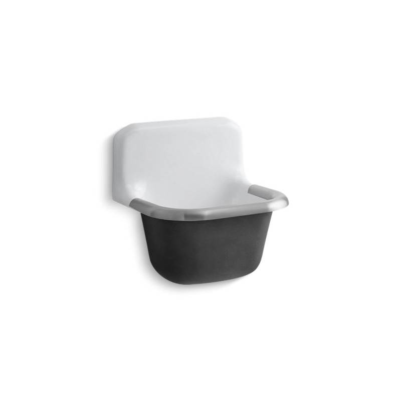 Kohler Bannon™ 22-1/4'' x 18-1/4'' wall-mounted or P-trap mounted service sink with rim guard and blank back