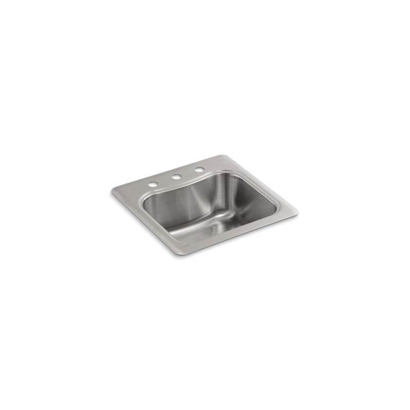 Kohler Staccato™ 20'' x 20'' x 8-5/16''top-mount single-bowl bar sink with 3 faucet holes