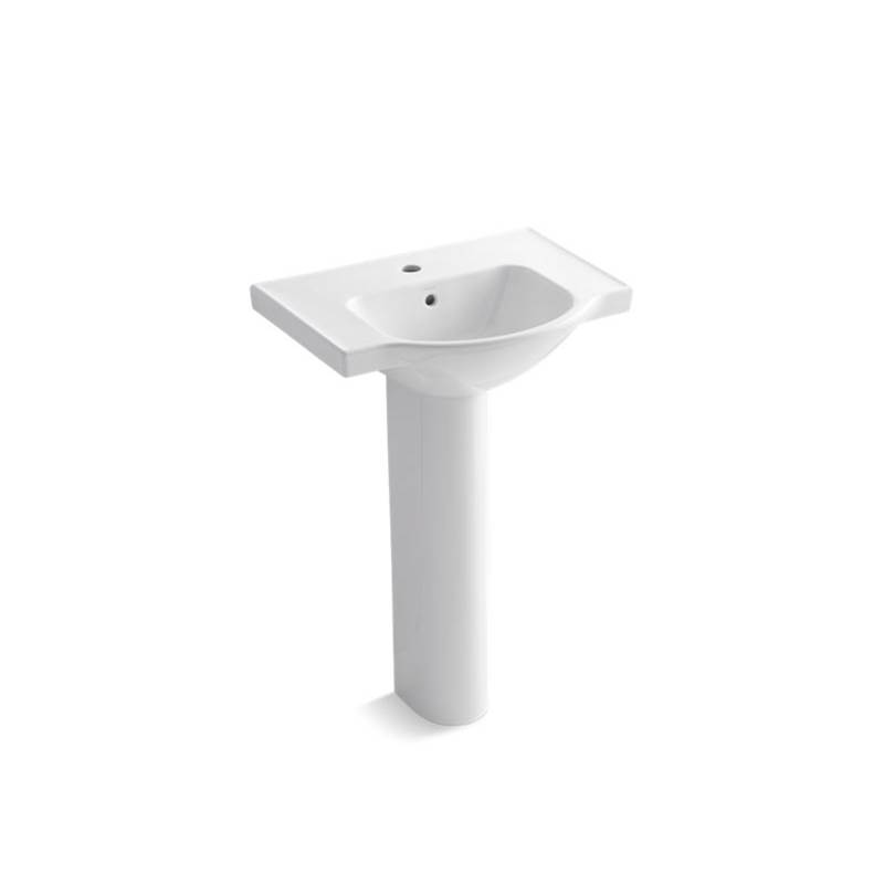 Kohler Veer™ 24'' pedestal bathroom sink with single faucet hole