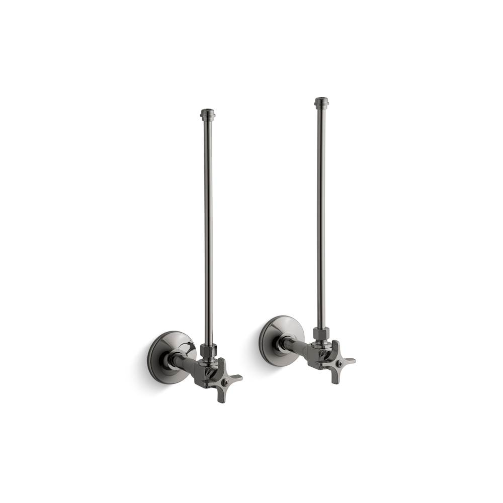 Kohler Pair 3/8 in. Npt Angle Supplies With Stop Cross Handle And Annealed Vertical Tube