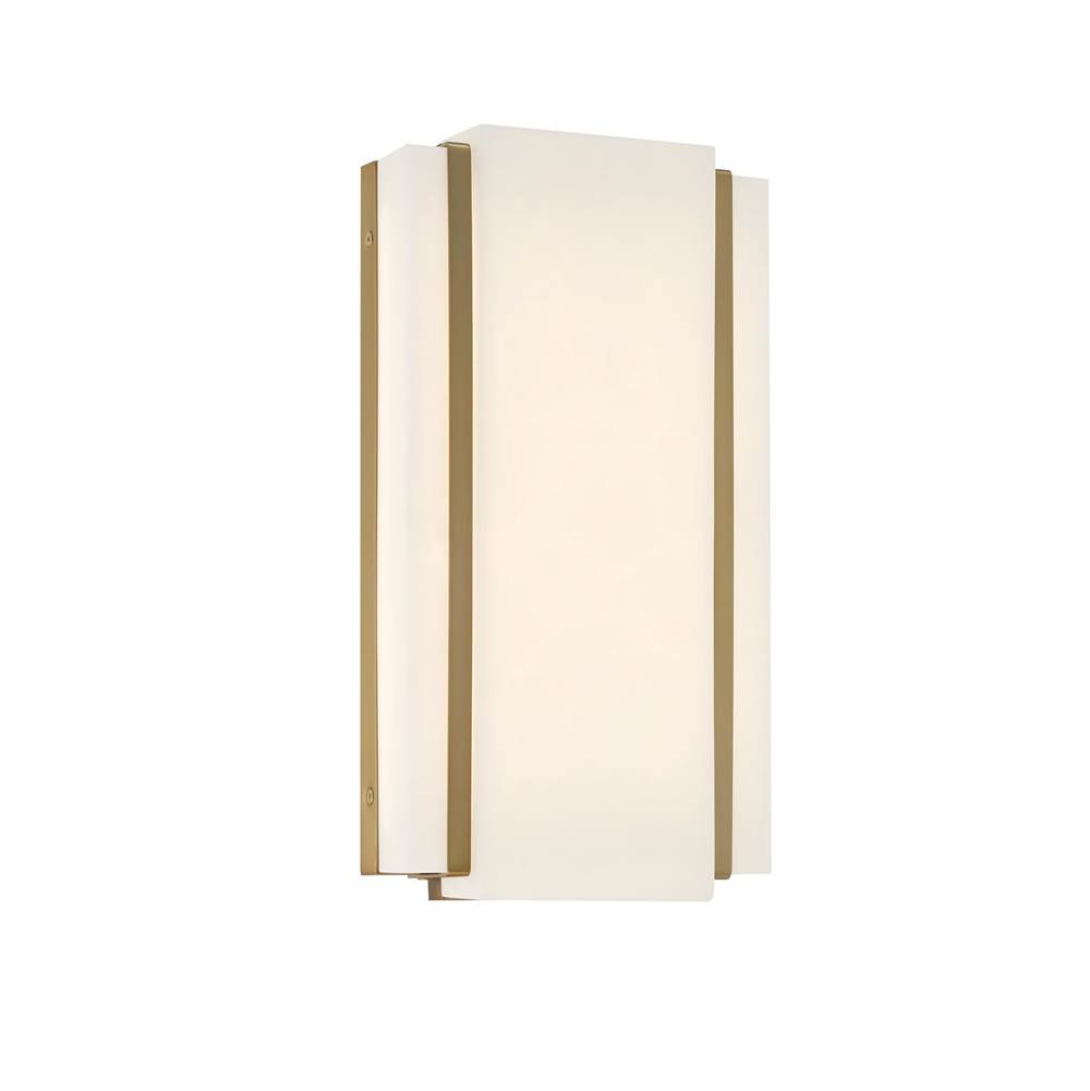 Minka-Lavery Tanzac 16'' Soft Brass LED Wall Sconce with White Faux Alabaster Diffuser
