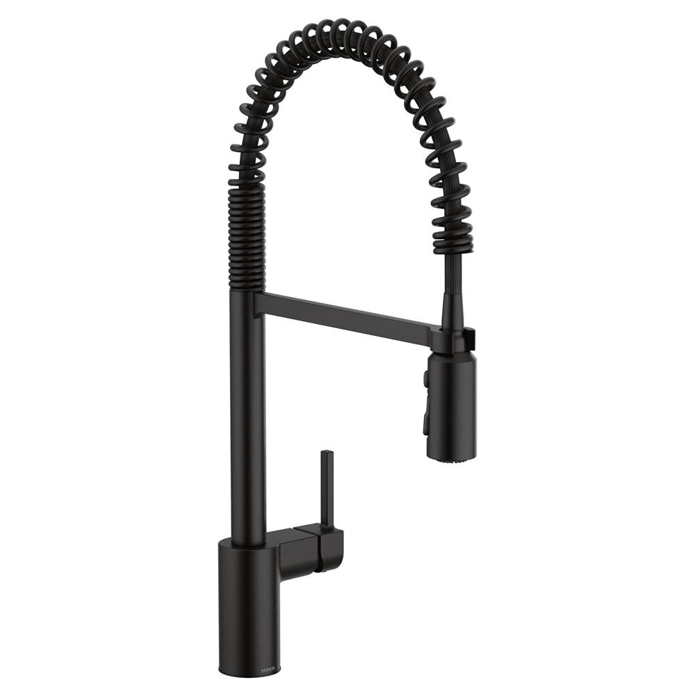 Moen Align One Handle Pre-Rinse Spring Pulldown Kitchen Faucet with Power Boost, Matte Black