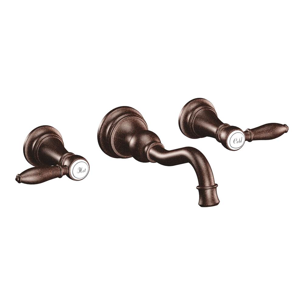 Moen Weymouth 2-Handle Wall Mount High Arc Bathroom Faucet in Oil Rubbed Bronze (Valve Sold Separately)