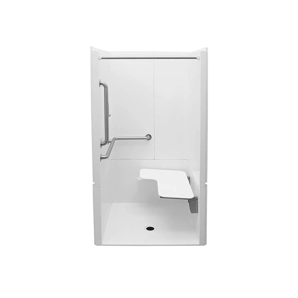 Maax MX QSI-3637-BF 0.625 in. RRF AcrylX Alcove Left-Hand Drain Three-Piece Shower in White