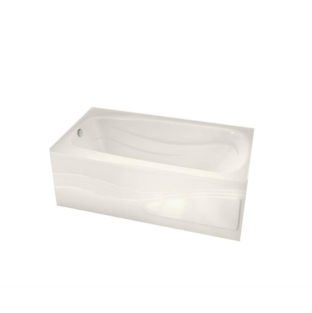 Maax Tenderness 6032 Acrylic Alcove Right-Hand Drain Whirlpool Bathtub in Biscuit