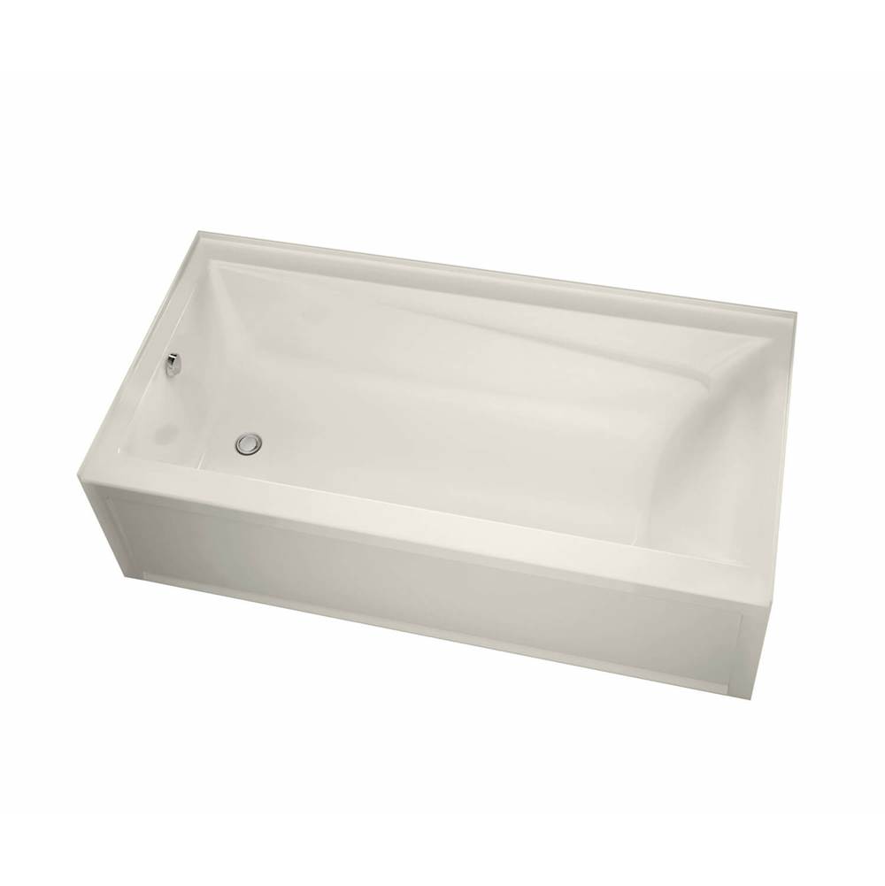 Maax Exhibit 6042 IFS Acrylic Alcove Right-Hand Drain Whirlpool Bathtub in Biscuit
