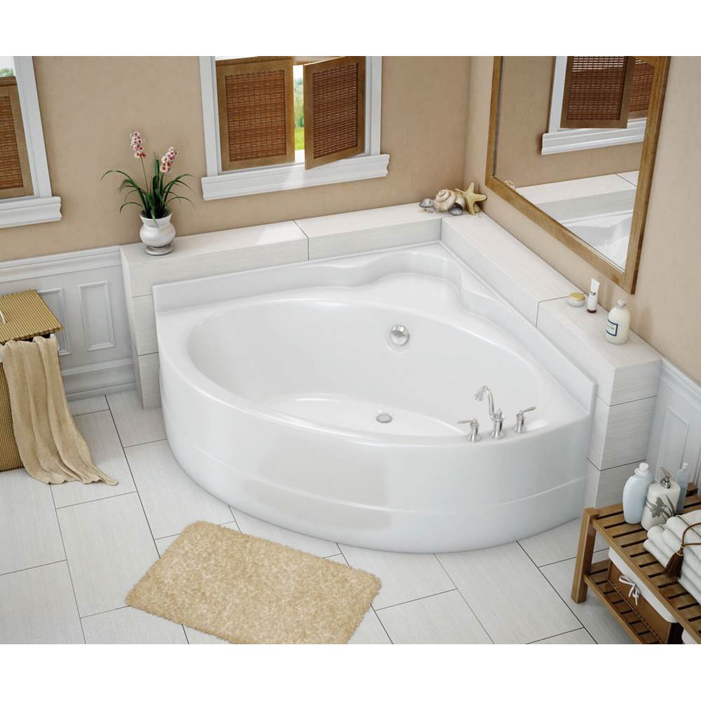 Maax VO5050 5 FT AcrylX Corner Center Drain Whirlpool Bathtub in White