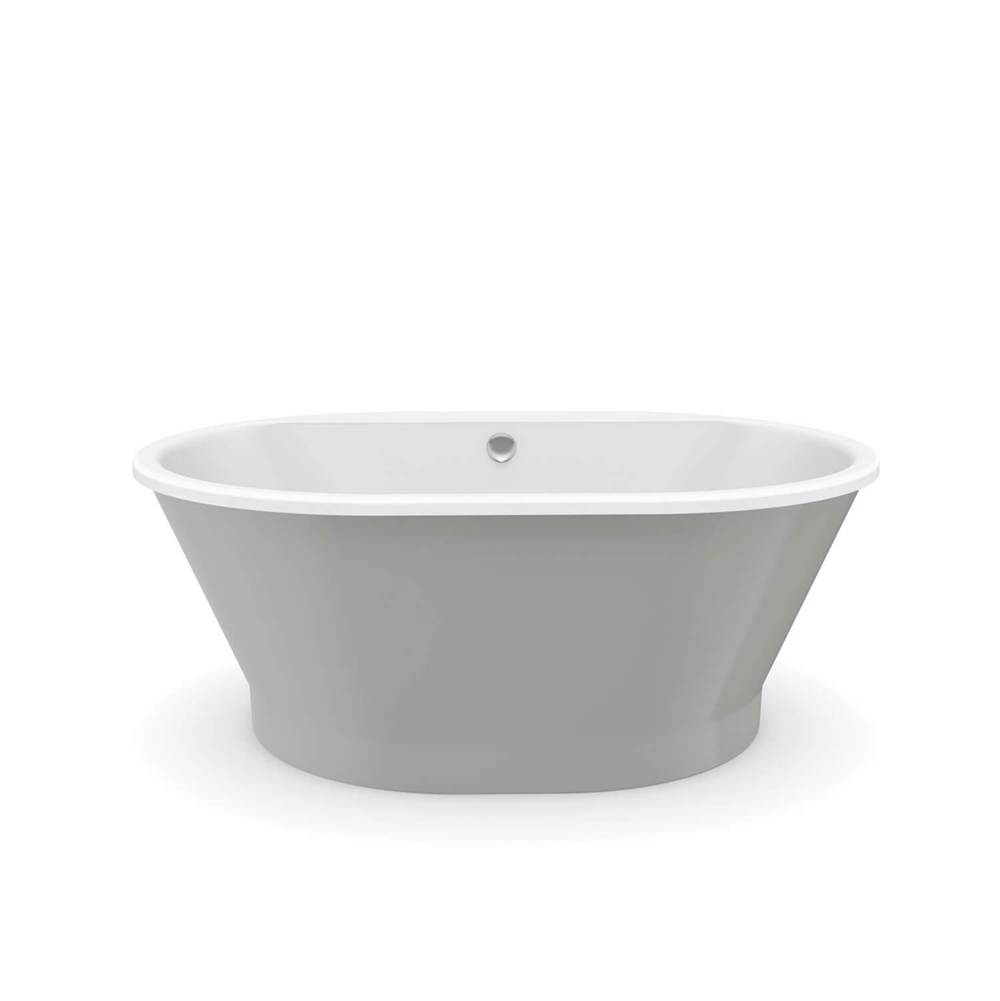 Maax Brioso 6042 AcrylX Freestanding Center Drain Bathtub in White with Sterling Silver Skirt