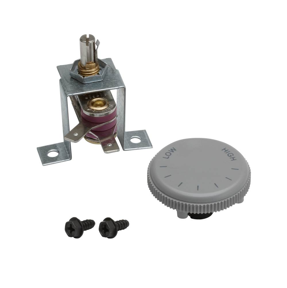 Broan Nutone Thermostat Kit. Rated 120/240VAC, 12.5 amps. Temperature range 40 Degrees - 125 Degrees F