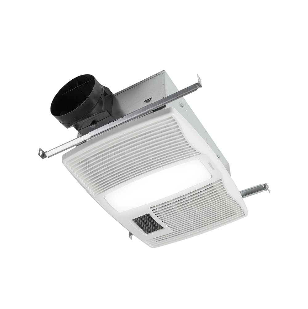 Broan Nutone Broan QT Series 110 cfm Ventilation Fan with 1500 W heater, 2-60 W incandescent light and 7W night-light (bulbs not included), 0.9 Sones
