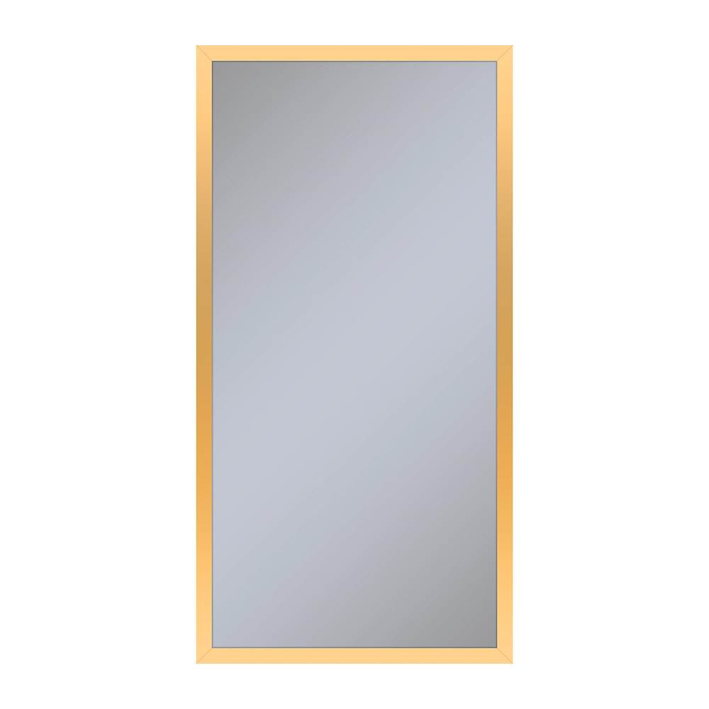 Robern Profiles Framed Cabinet, 16'' x 30'' x 4'', Matte Gold, Non-Electric, Reversible Hinge