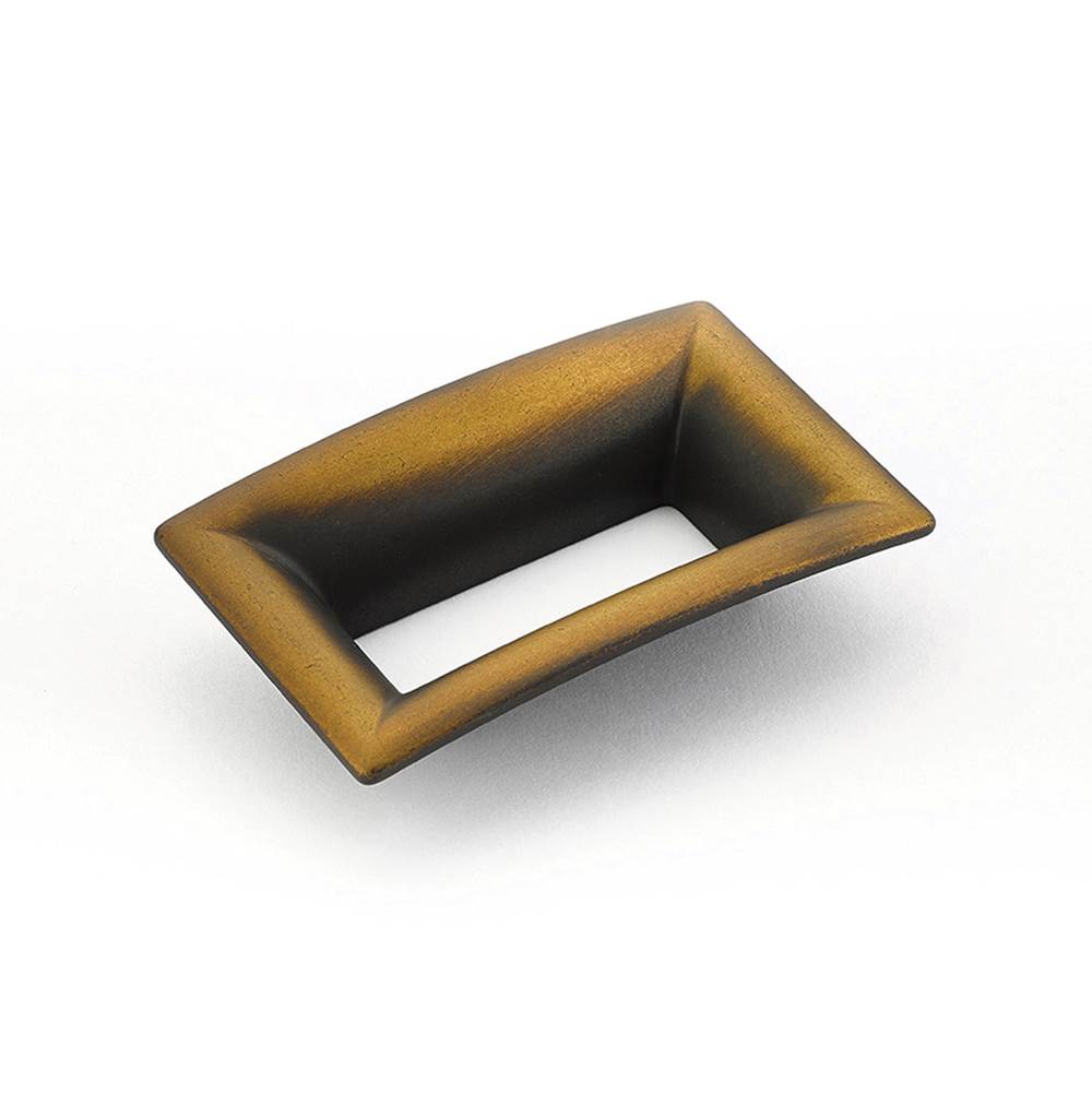 Schaub And Company Pull, Flared Rectangle, Burnished  Bronze, 64 mm cc