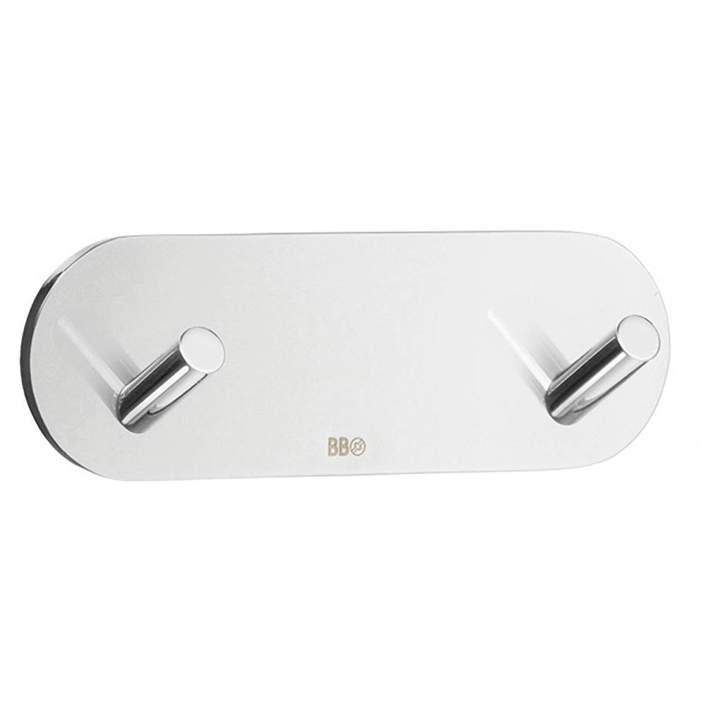 Smedbo Design Mini Double Hook Self Adhesive - Polished Stainless Steel