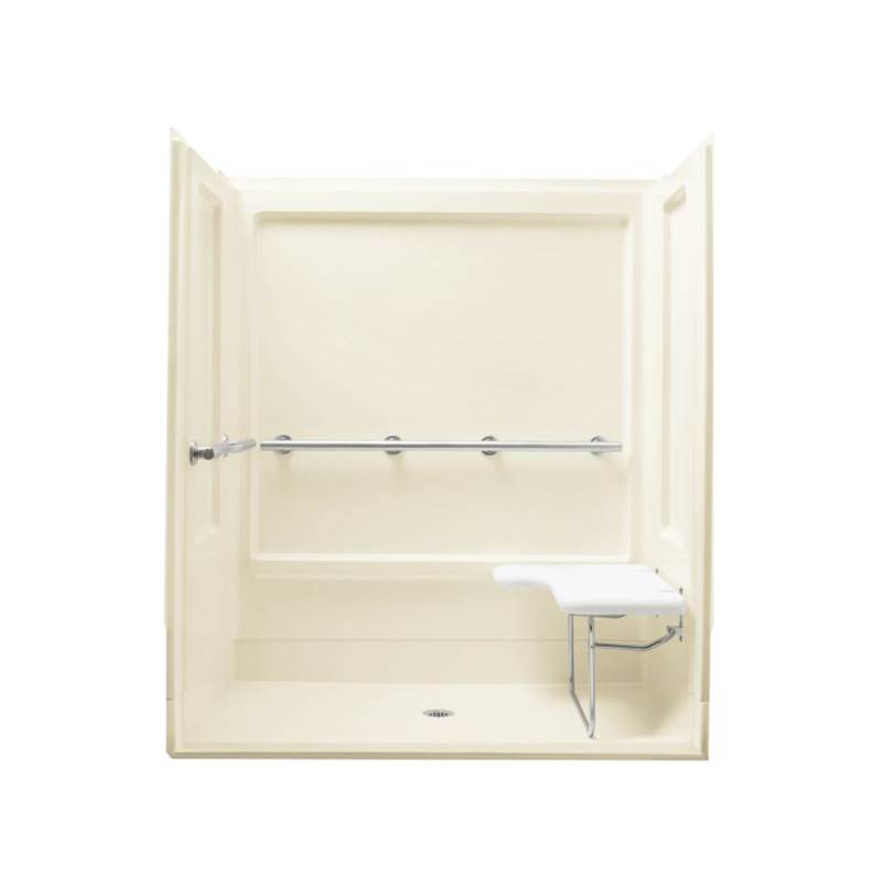 Sterling Plumbing 63-1/2'' x 39-3/8'' ADA shower with seat and grab bars